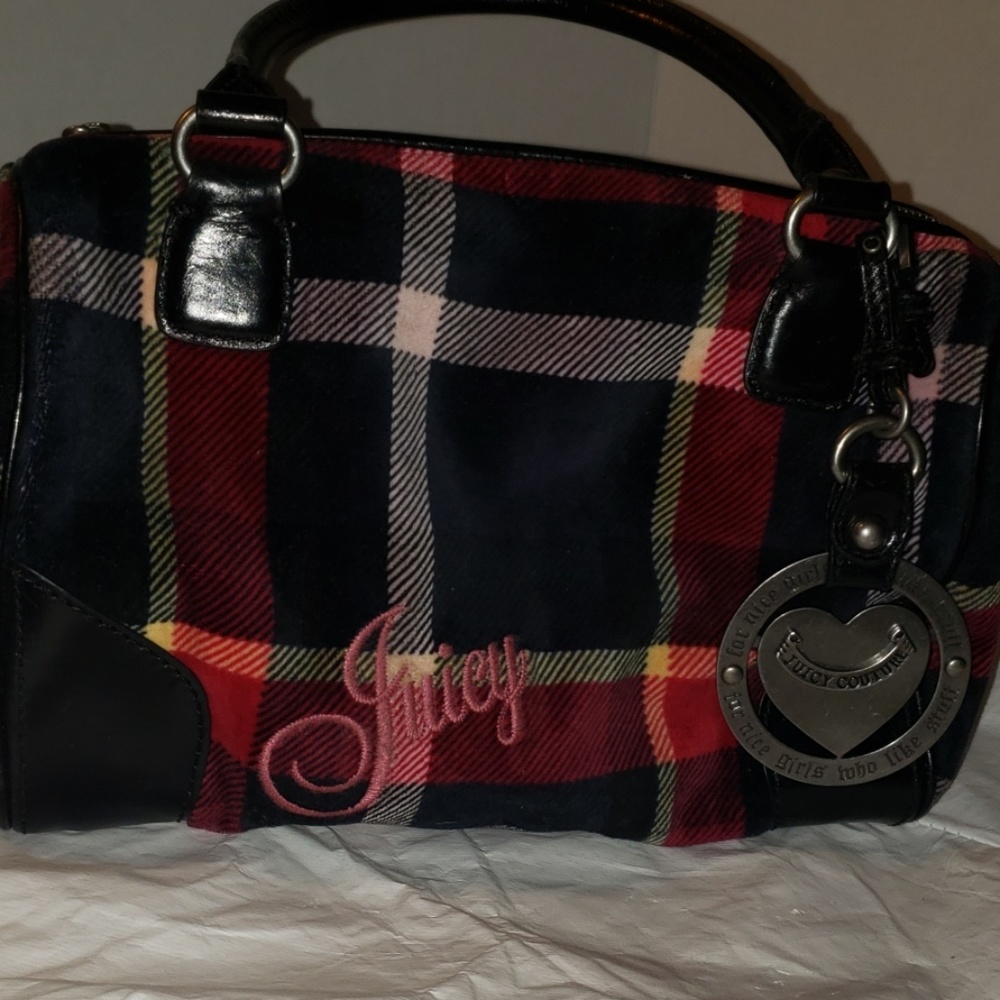 Juicy Couture Plaid velvet bag